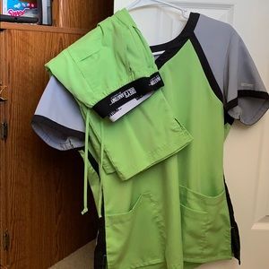 Greys Anatomy Lime Green/ Grey scrubs Medium